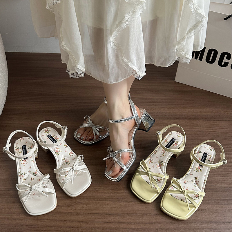 Ddmyoutdoor Floral Fairy Wedge Square Toe Slip On Sandals For Women Summer New Style To Match Skirts Outdoor Shoes