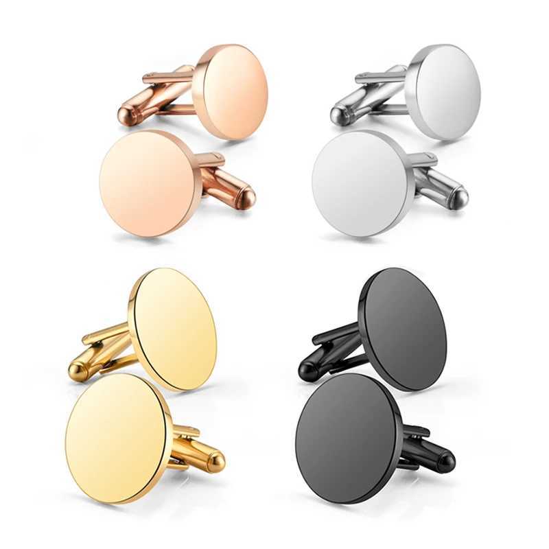 2pcs Mirror Polish Stainless Steel Blank Round Cufflinks For Mens DIY Jewelry Clothes Accessories 15mm/18mm/120mm Wholesale XJ250614