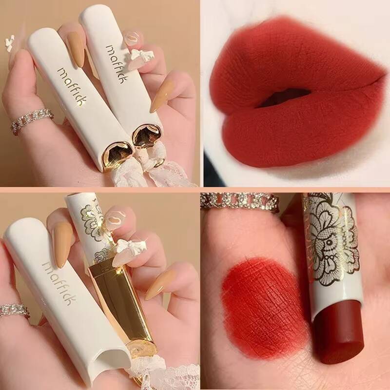 Lace Light Mist Matte Reddish Brown Velvet Long-Lasting Not Easy To Fade Lipstick Waterproof Makeup Retro Lip Gloss happy