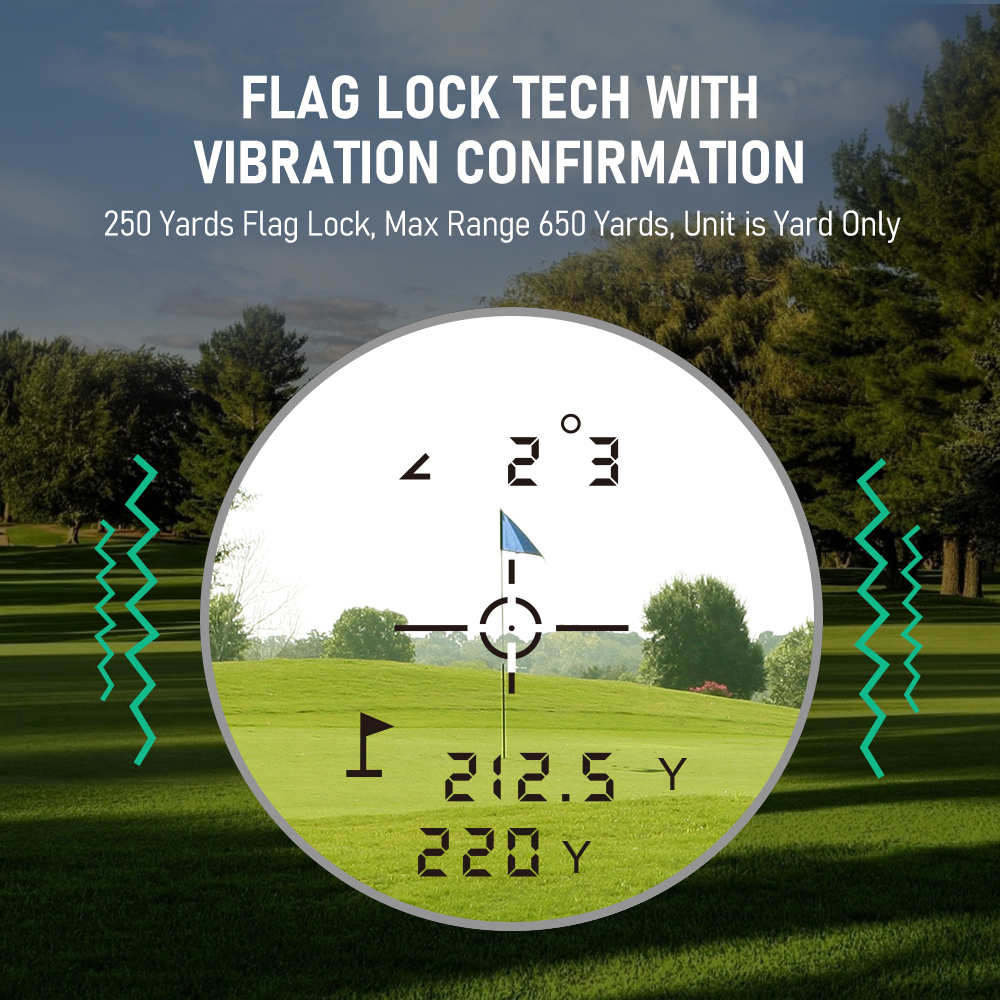 REVASRI 600M/Yards Golf Laser Rangefinder with Slope Compensation Flagpole Lock Vibration USB Rechargeable for Golfing