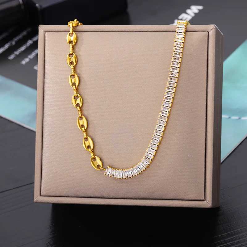 Stainless Steel Geometry Star Moon Pendant Multilayer Chain Choker Necklace For Women Wedding Accessories Dropshipping Z250614
