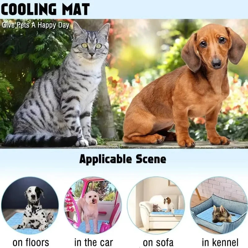 Pet Ice Silk Mat Dog Mat Summer Cool Mat Cooling Breathable Cat Cool Mat Cooling Supplies Small Large Dog Pet Mat 250614