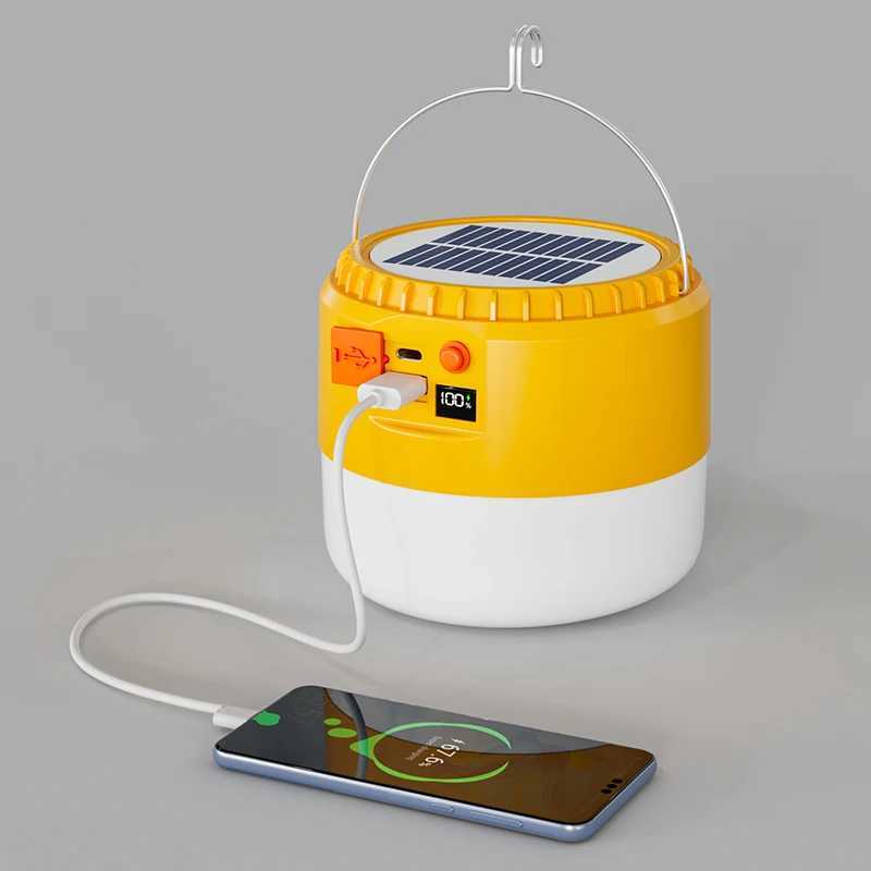 Outdoors Solar Powered Emergency Tent Lamp Ultra long endurance LED Portable Lantern Power Bank Night Emergency Light BBQ Camp W250613
