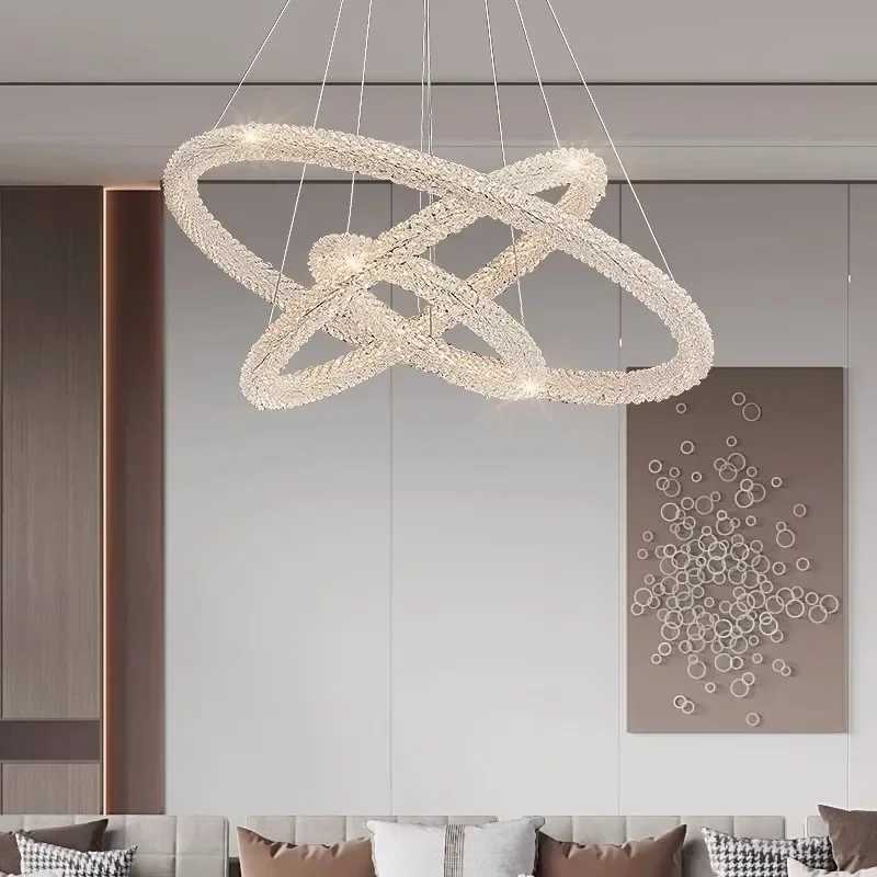 Bedroom Luxury K9 Crystals Pendant Lights Modern Dimmable Chandelier Hanging Lamp Lustre LED Luminarias Home Decor Lamp FixturesXJ2500613