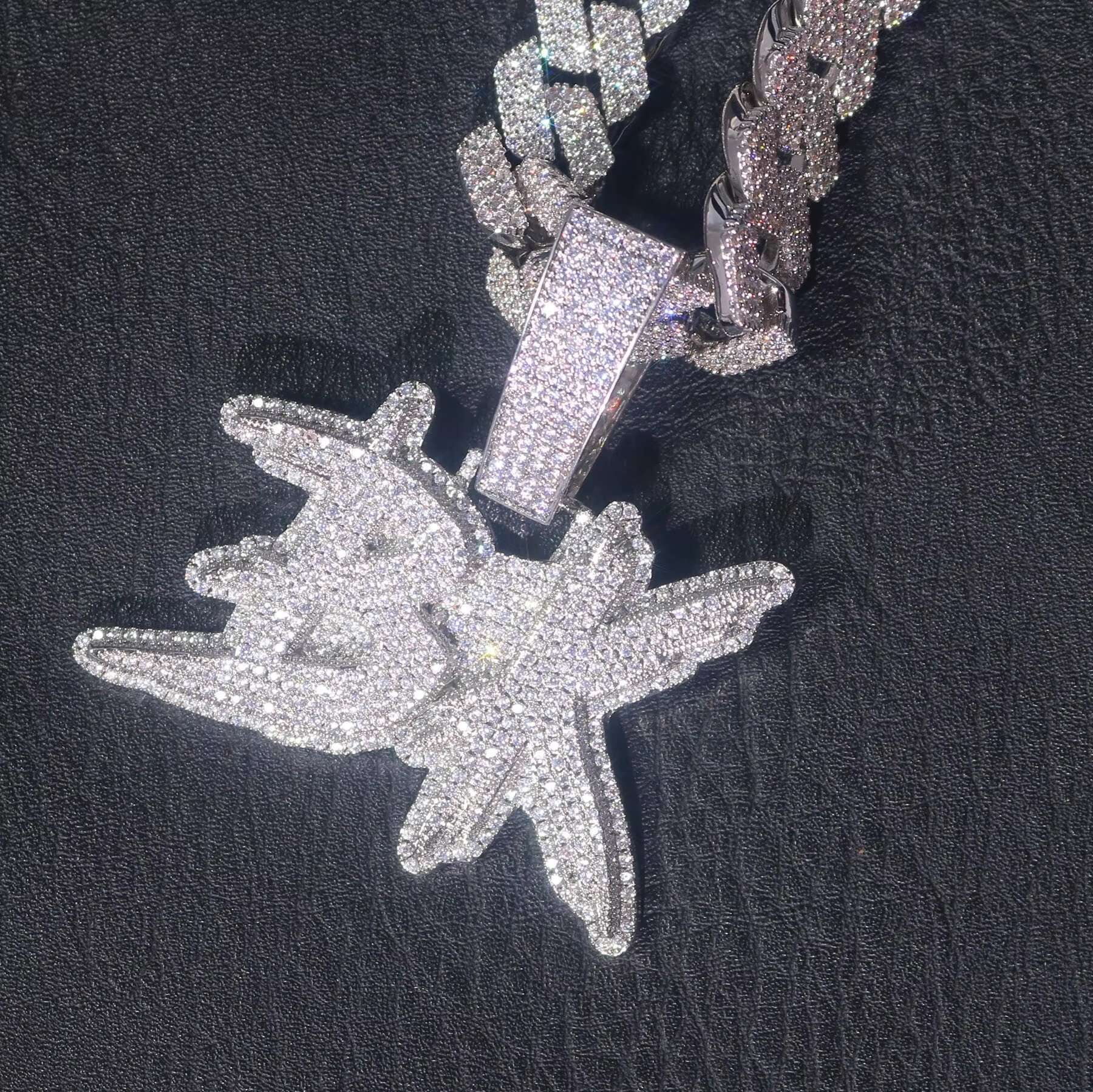 Mens High Quality S925 Rapper Pendant Hip Hop Necklace 2.5 Inches Iced Out Moissanite Diamond Shiny Letter Pendant Jewelry