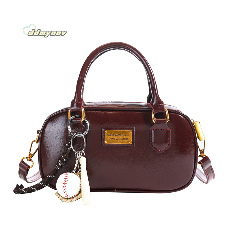Bowling for Women Korean Style Versatile Handbag Autumn Large Capacity Fashionable Women's Commuter Shoulder Crossbody Bag ddmynov