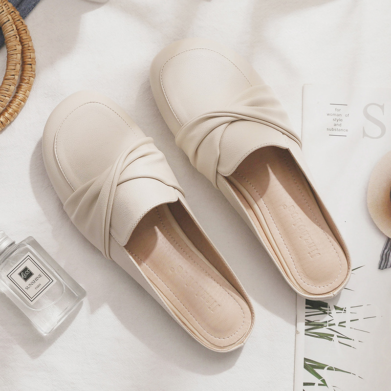 Ddmyoutdoor Spring New Backless Lazy Internet Celebrity Closed Toe For Flat Outdoor Half Slippers Women Outdoor Shoes