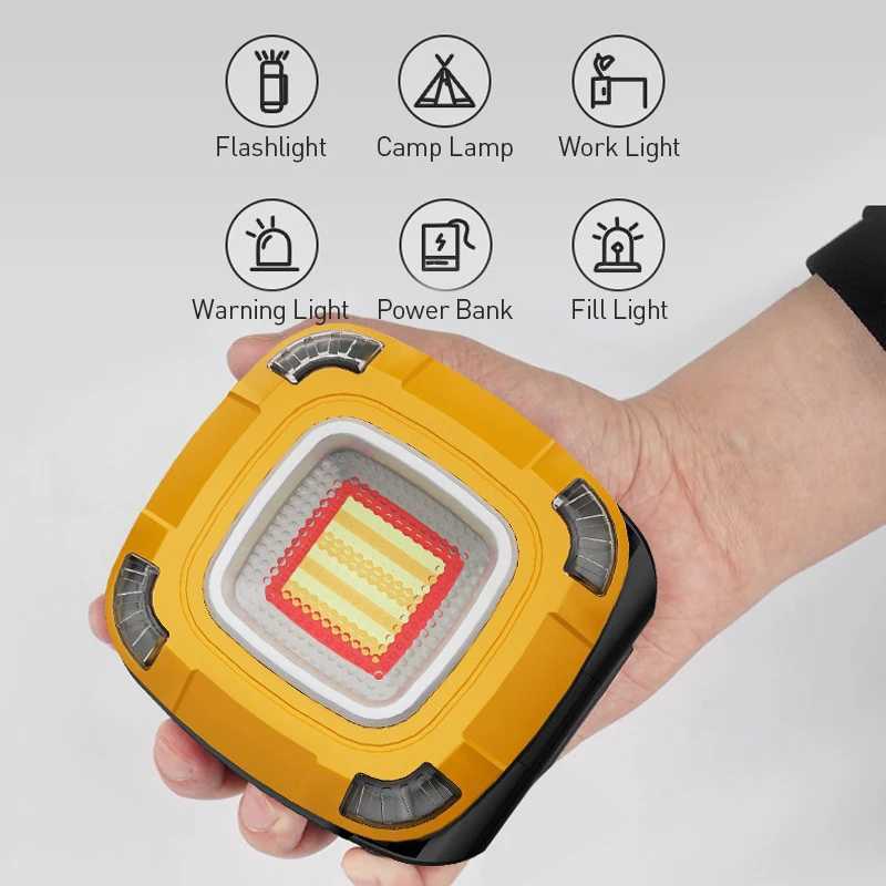 Outdoor LED Waterproof Multifunction Portable Emergency Light Maintenance Work Light USB Charge Camping Fishing Hiking COB Light W250613