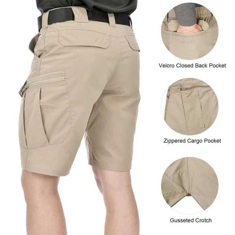 Mens Outdoor Cargo Shorts Summer Waterproof Urban Shorts Trekking Camping Hiking Climbing Training Fishing Pants Outdoor Sports W250614