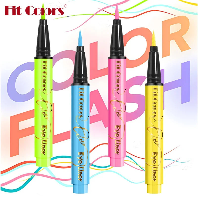 UV Fluorescent Colorful Liquid Eyeliner Pencil Waterproof Lasting Makeup Liquid Eye Liner Blue Green Yellow Eyes Cosmetics Pen 250614