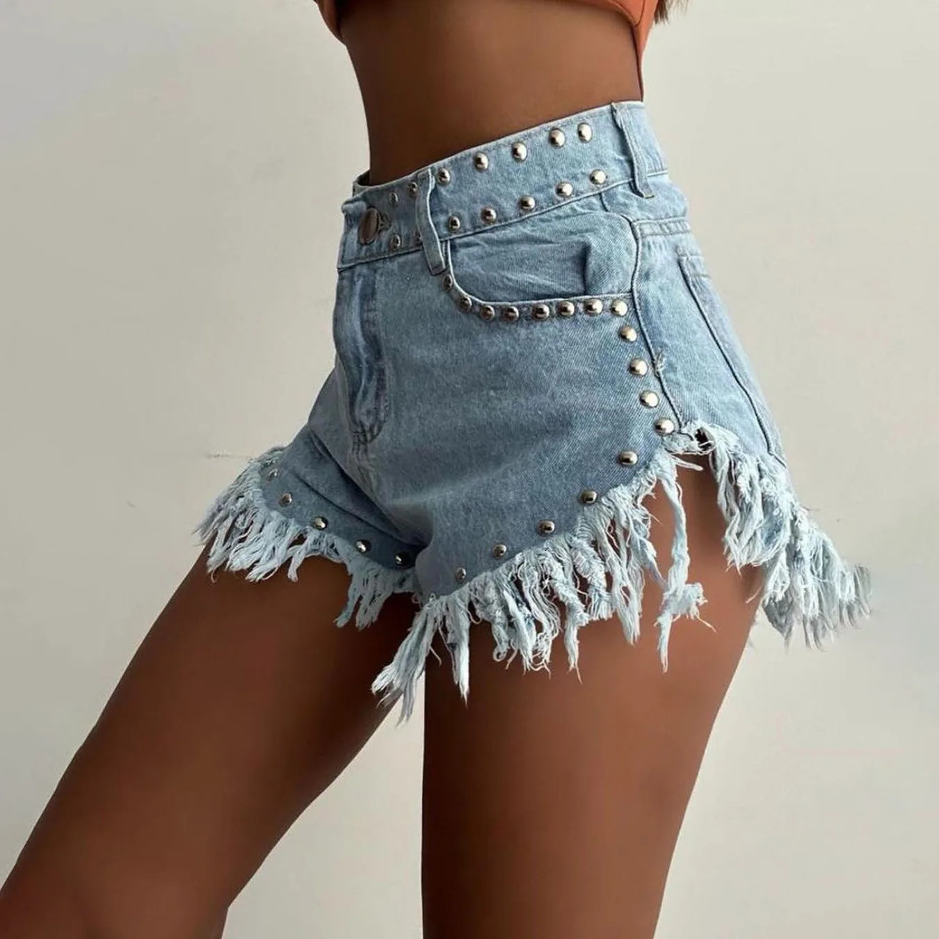 Denim Pant Women Shorts Jeans Short Pants Hole Slim Fit High Waist Straight Trousers Y2k Streetwear Mom Jeans Casual Summer 250613