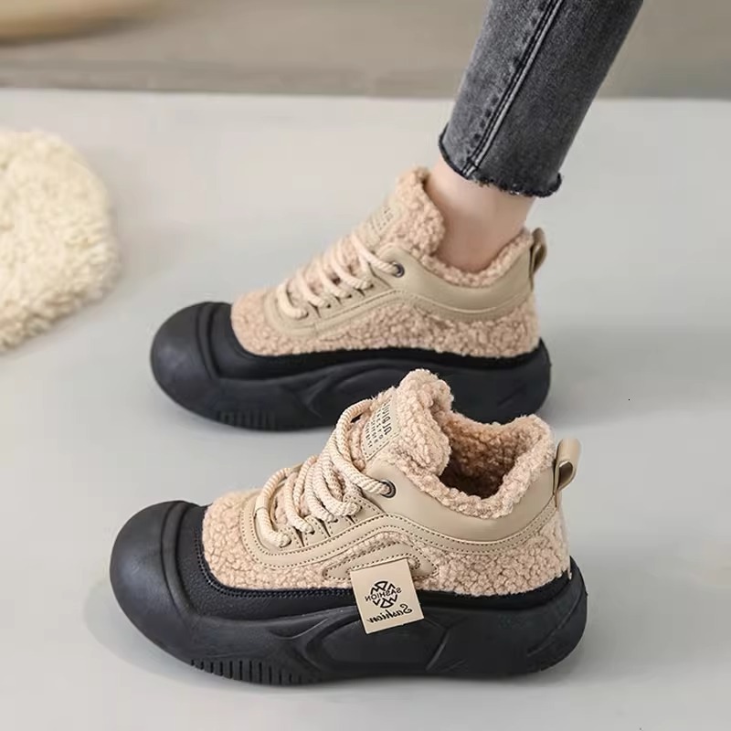 Ddmysports Martin Autumn Winter New Snow Fleece Lined Short Thick Sole Cotton Women S Shoes Boots Outdoor Shoes