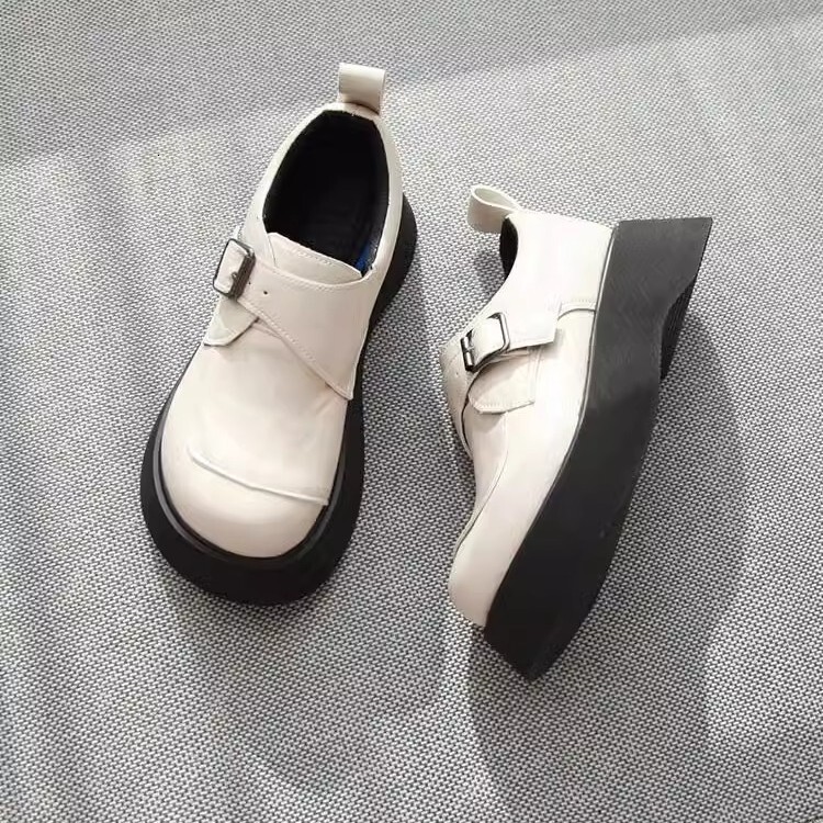 Ddmysports Spring New Thick Soled Loafers For Women Versatile College Comfortable Platform JK Slip On Shoes Outdoor Shoes