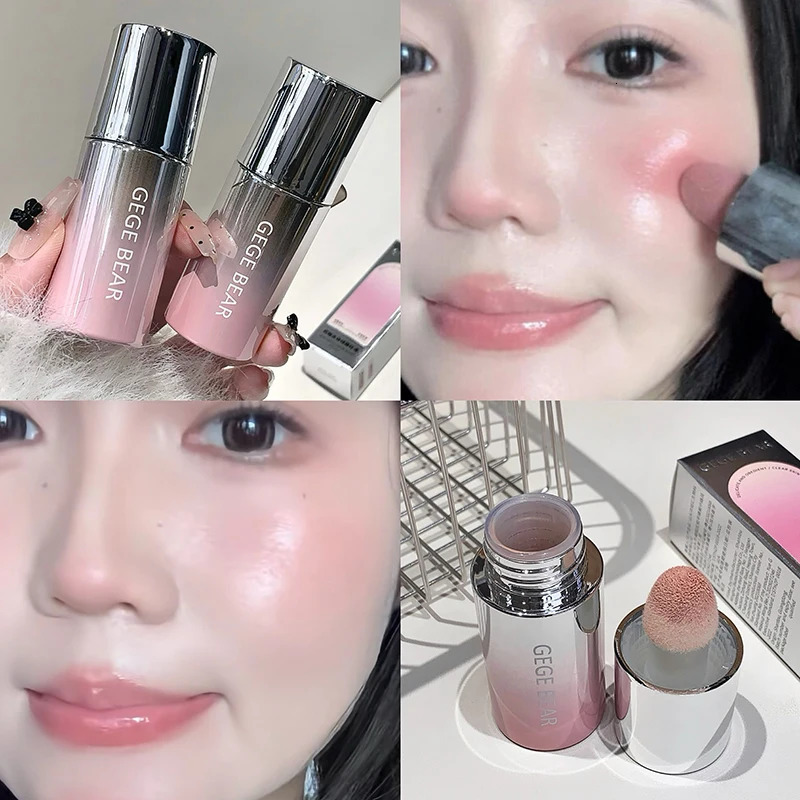 Low Saturation Matte Liquid Blush Stick with Sponge Tip Pink Cheek Cream Natural Nude Apricot Orange Blusher Rouge 250614