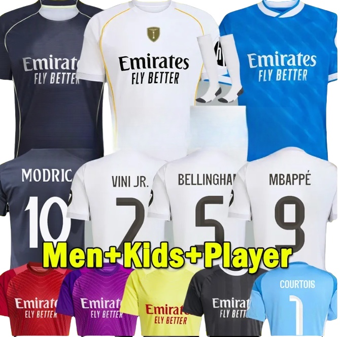 25 26 Reals madrid BELLINGHAM MBAPPE Soccer Jerseys VINI JR. 2025 2026 MODRIC Football Shirts VALVERDE ENDRICK BRAHIM LUCAS V. Goalkeeper Men Uniforms kids kits Set