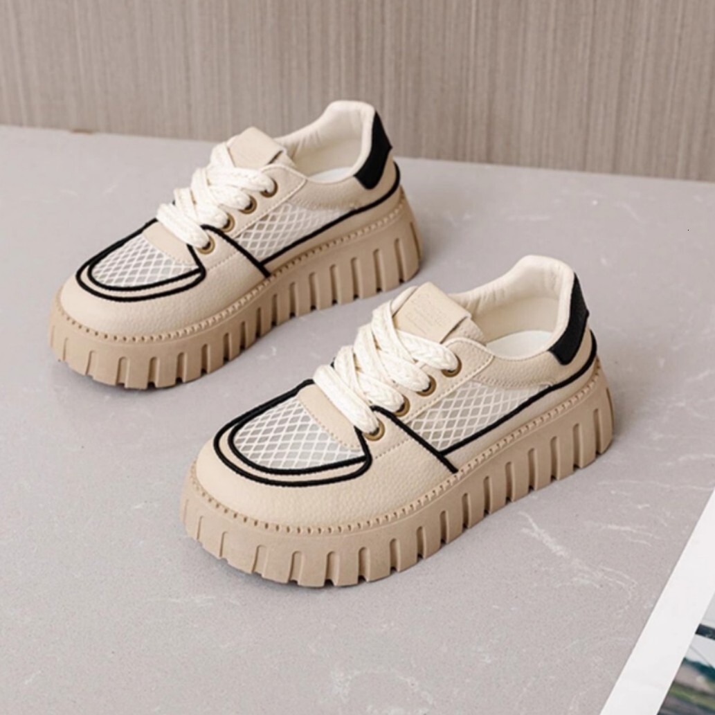 Ddmysports Platform Height Increasing Sports White Women Shoes Summer New Breathable Mesh Casual Sneakers For Outdoor Shoes