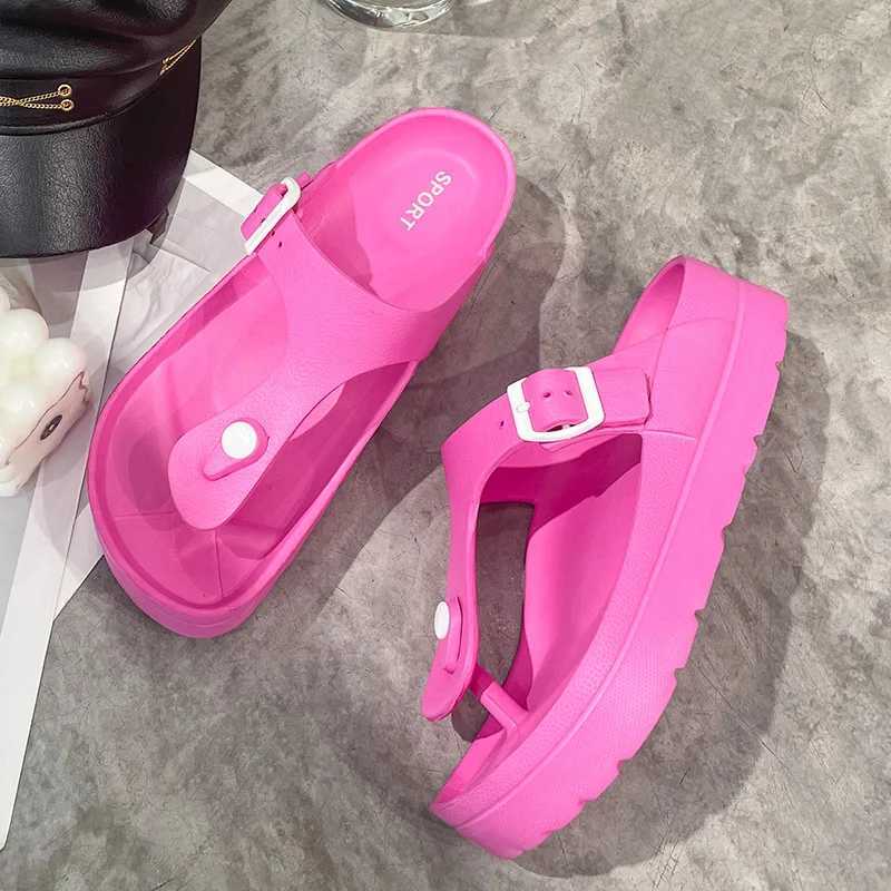 Smile Pop Fashion Flip-flop Sandals Women Summer Beach Shoes With Snap Fastening Women Adjustable Thick Sole Casual Women Shoes Z250614