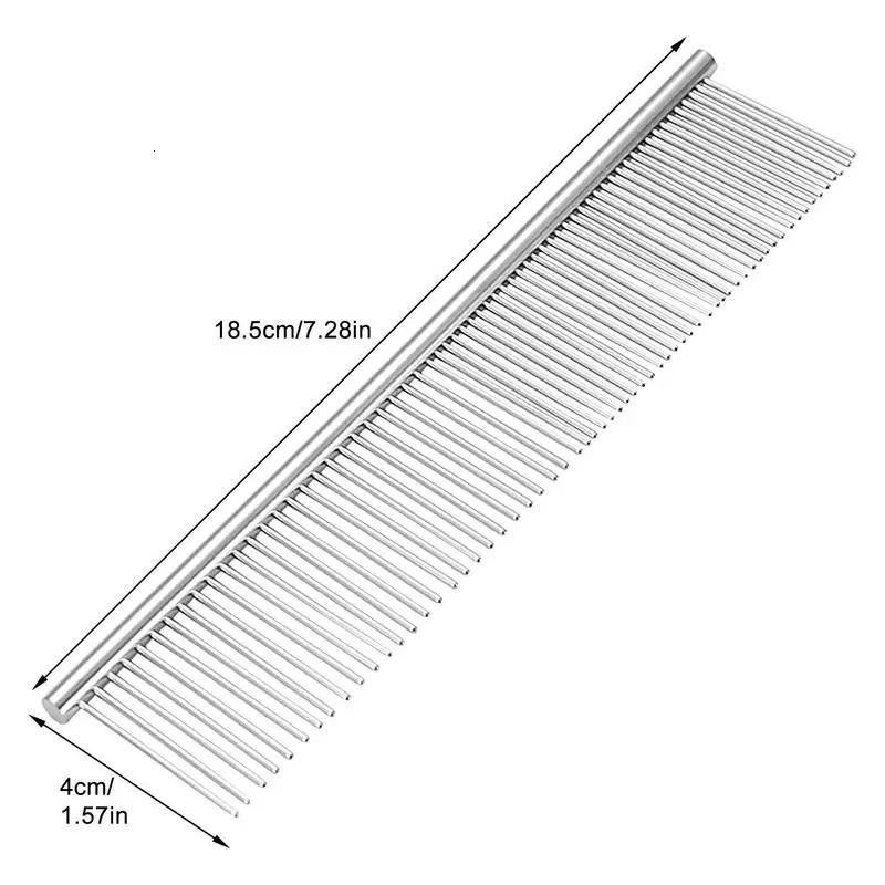 Comb For Dogs Dematting Tool Dog Comb Pet Cat Grooming Comb Smooth Grooming Brush Metal Comb For Pet Hair Removal For Puppy Cat 250614