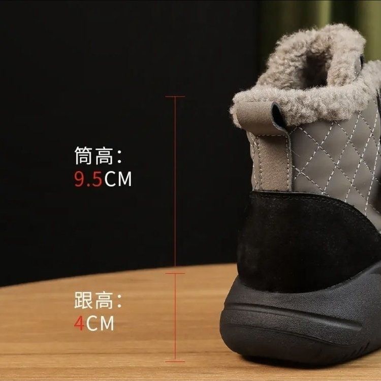 Ddmysports Martin Short Boots Winter Fleece Lined Warm New Lamb Wool High Top Cotton Shoes For Women Outdoor Shoes