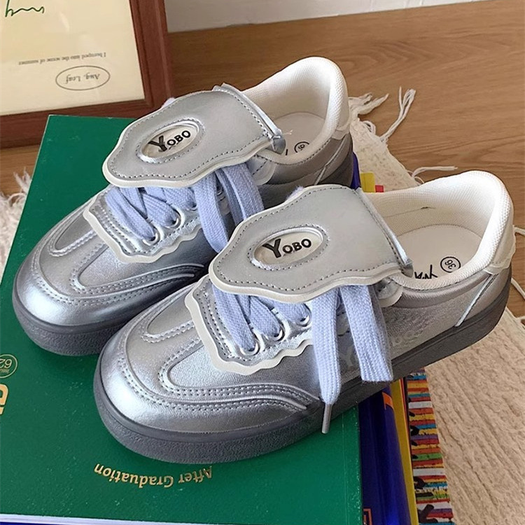 Ddmysports Silver German Training For Women Summer New Niche Design Thick Soled Sports Casual Shoes Breathable Sneakers Outdoor Shoes