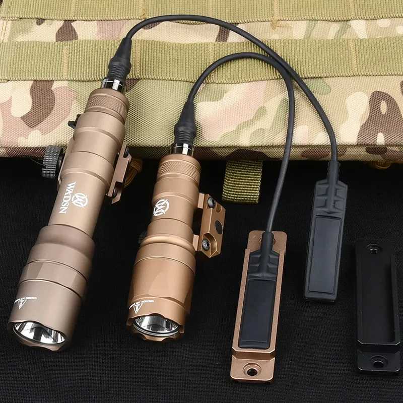 Tactical M600 M300A M600DF M300A Flashlight White Light Metal Tail Switch Card Slot Fit M-Lok Keymod Rail Hunting FlashlightsXJ250613