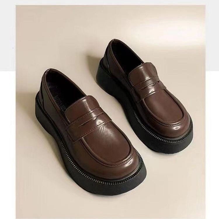 Ddmysports British Style Women S Leather Shoes New Spring Autumn Platform Thick Sole JK Uniform Mary Jane Loafers Outdoor Shoes