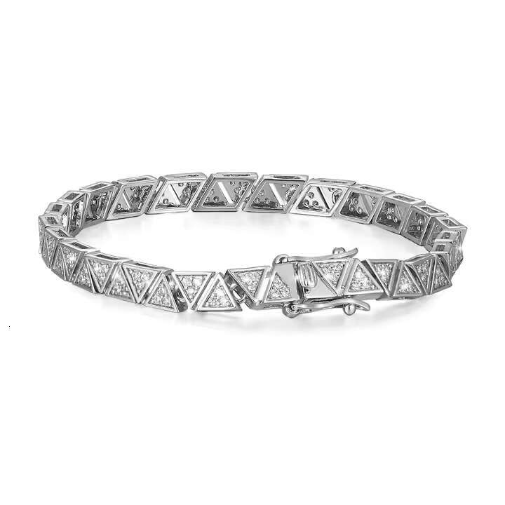 Triangle Shape 7 Inch Moissanite Diamond Tennis Bracelet 10K Gold/Silver Iced Out Luxury Universal Luxury Style for Any Occasion
