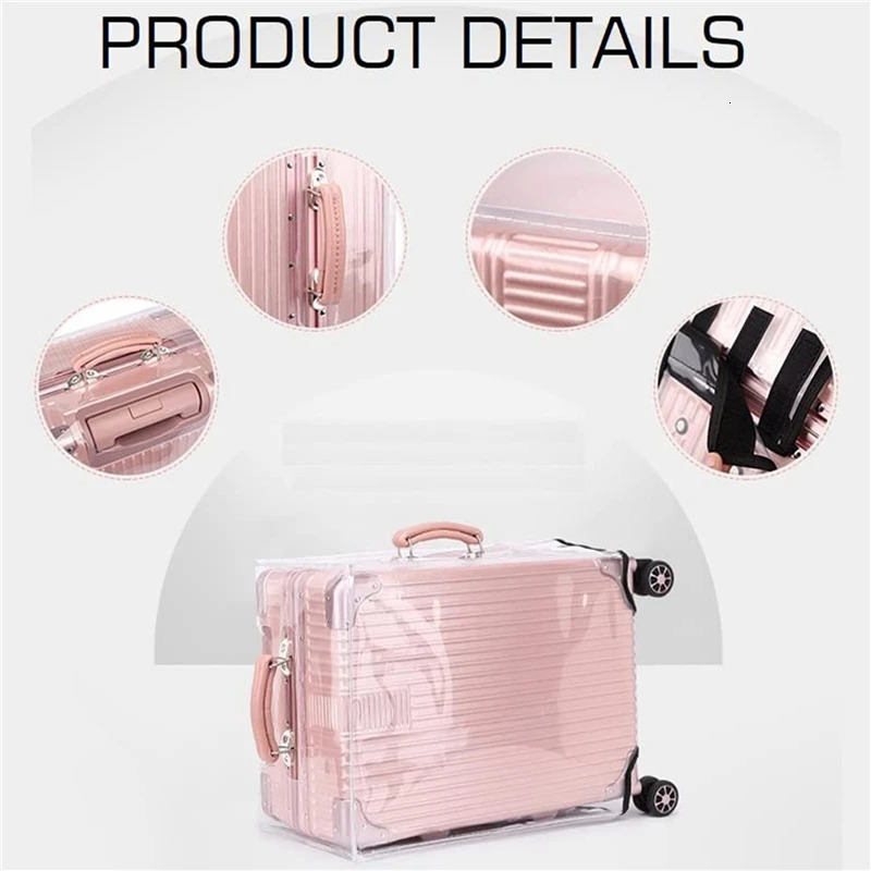 1PC PVC Luggage Cover Transparent For Travel Protective Case With Handle Dustproof Waterproof Practical Design 250614