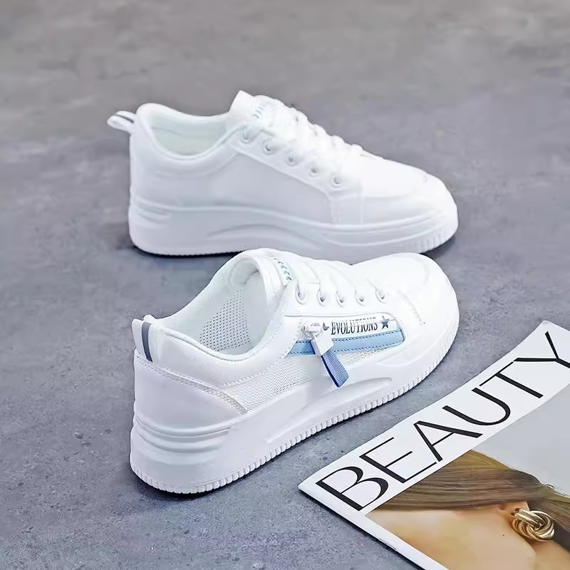 Ddmysports Korean Style Spring Summer New Breathable Women S Mesh White Sneakers Versatile Sports Thick Sole Casual Shoes Outdoor Shoes