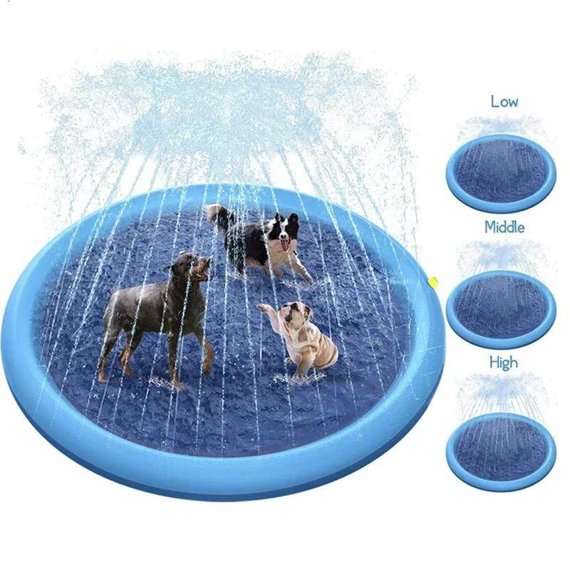170cm Summer Dog Toy Splash Sprinkler Pad Pet Swimming Pool Interactive for Pet Children Interactive Outdoor Play Water Mat Toys 250614
