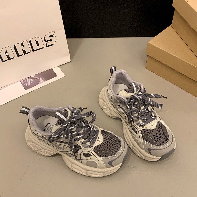 Ddmysports Spring Summer Women S New Thick Soled Height Increasing Mesh Breathable Versatile Lightweight Sports Casual Shoes Outdoor Shoes