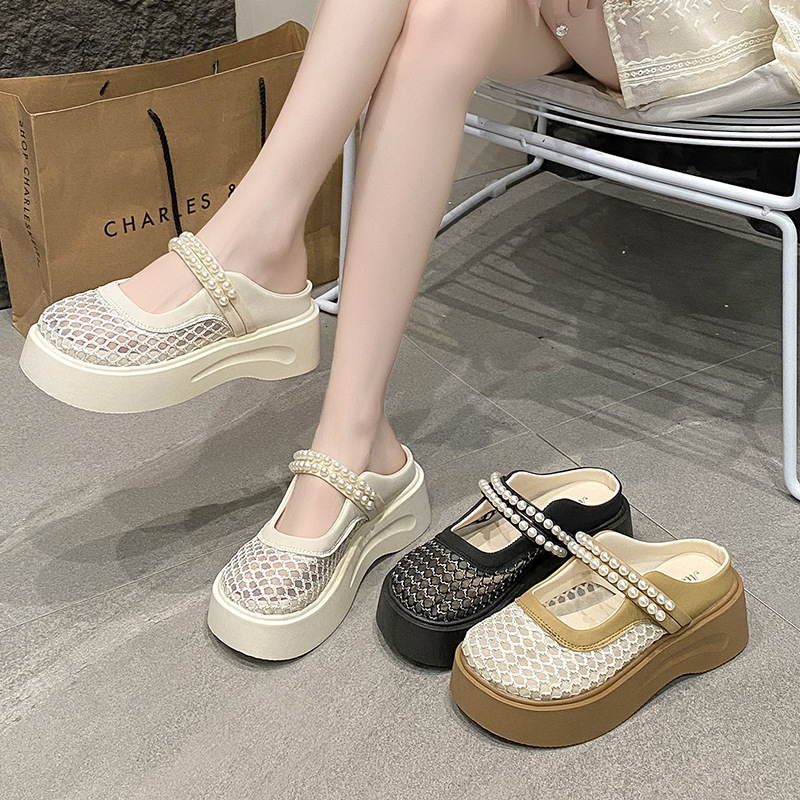 Ddmyoutdoor Women S Open Toe For Outdoor Wear Summer New Thick Soled Versatile Breathable Non Slip Casual Fashion On Half Slippers Outdoor Shoes