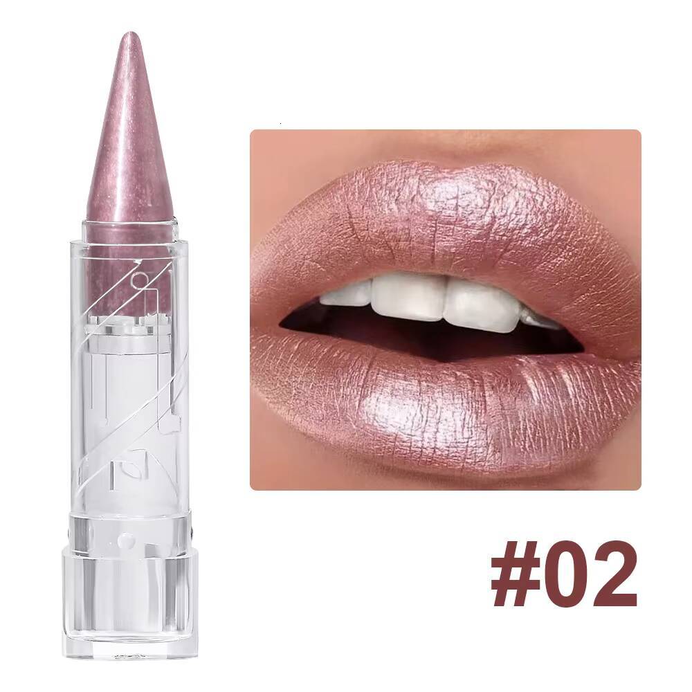 6Color Pearlescent Velvet Lipstick Pen Multipurpose Long-Lasting Moisturize Waterproof Brighten Glitter Lip Makeup Cosmetic Tool happy