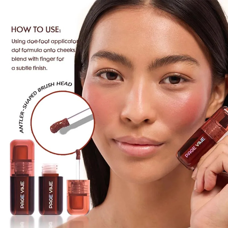 6 color pearl liquid powder blusher waterproof sweat proof halo proof natural and durable rouge 250614