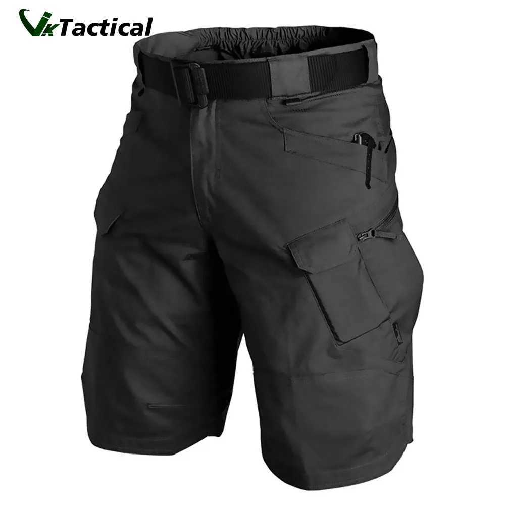 Men Urban Military Tactical Shorts Outdoor Waterproof Wear Resistant Cargo Shorts Quick Dry Multi pocket Plus Size Hiking Pants W250614