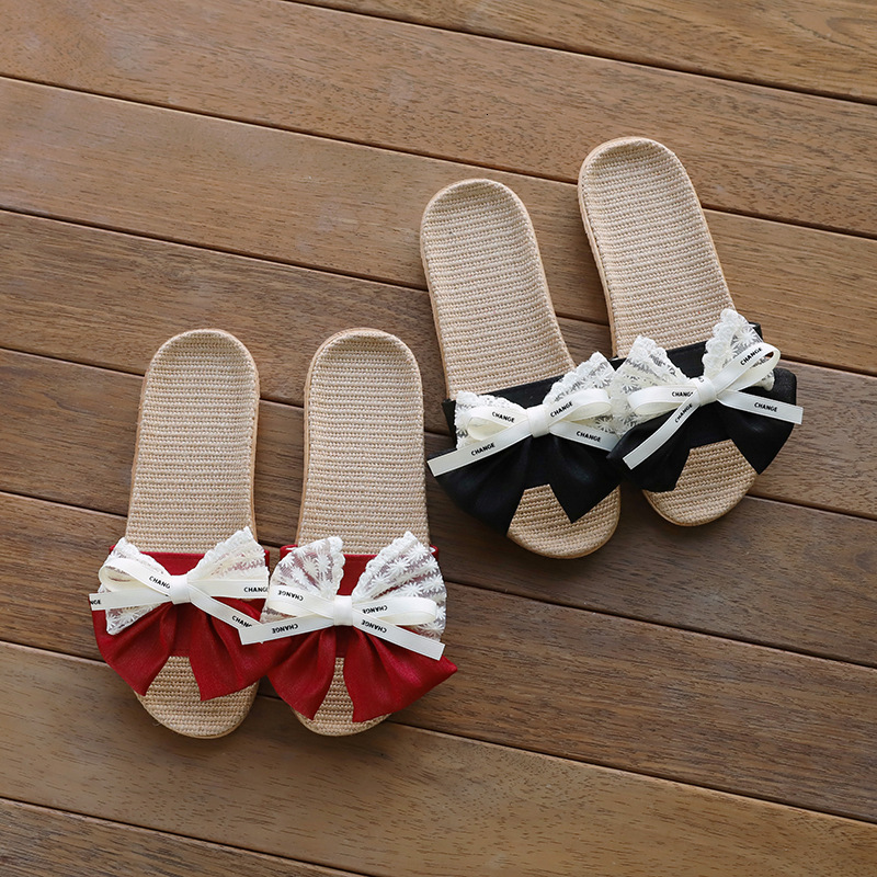 Four season linen slippers for women, silent indoor cotton and linen shoes for women, silent outdoor home designer sandals