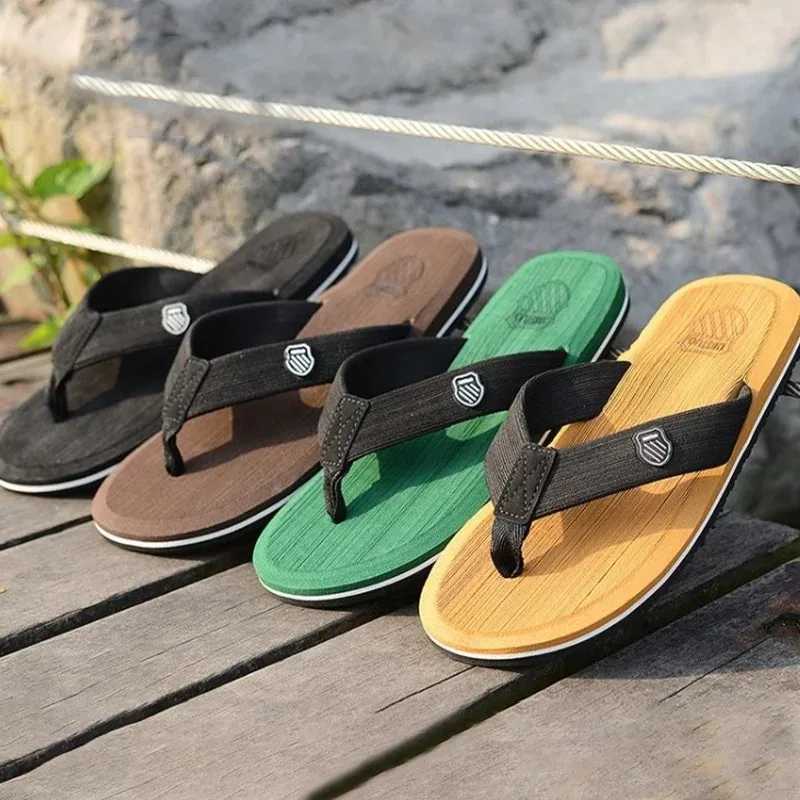 Casual Flip Flops For Men Slippers Beach Sandals Summer Non-Slip Flat Slides Men Slippers Indoor House Shoes Man Male Slipper Z250614