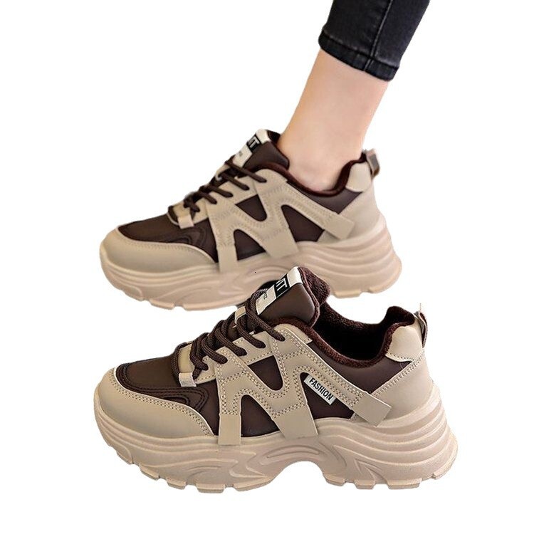 Ddmysports New Fleece Lined Women S Winter Height Increasing Thick Soled With A Soft Cushioning Feel Dad Sneakers Outdoor Shoes