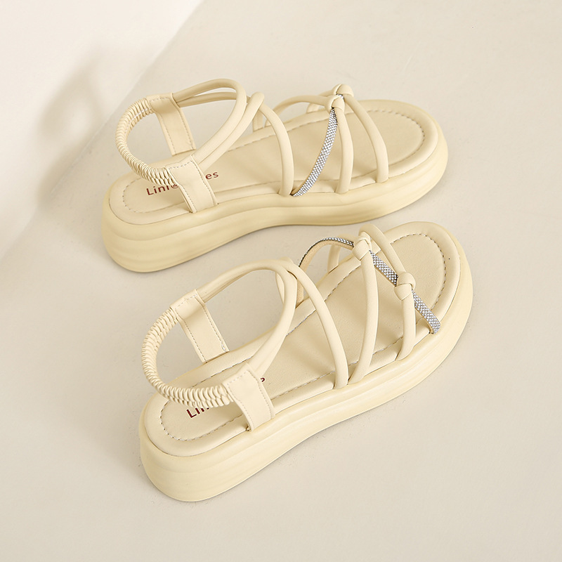 Ddmyoutdoor Women S Sandals New Summer Fashionable High End Versatile Comfortable Thick Soled Roman Shoes For Work Outdoor Shoes