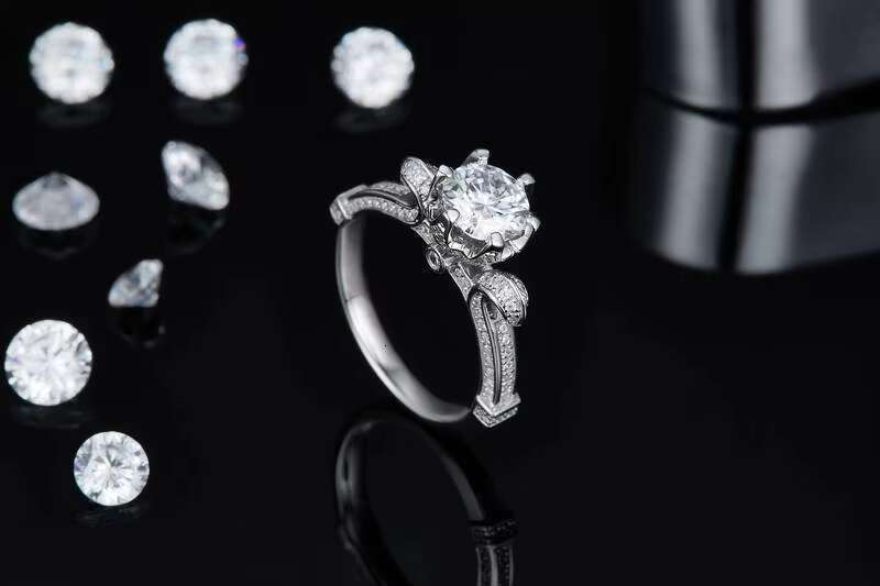 Pass Tester Promise Rings Classic 925 Sterling Silver 1CT Swan Lake VVS D Moissanite Diamond Engagement Wedding Band for Women