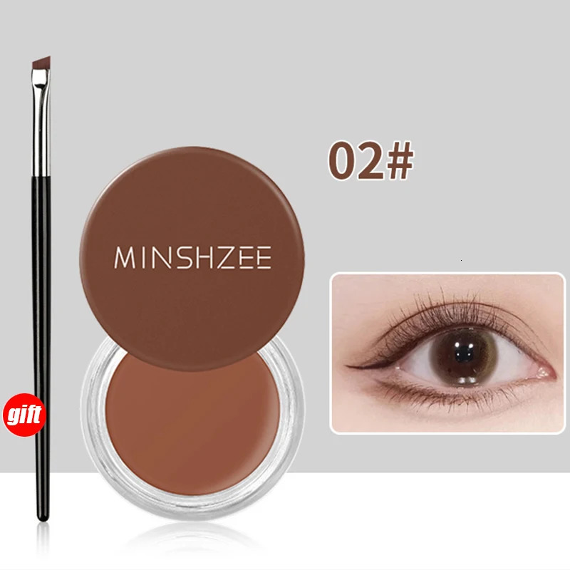 Black Brown Eyeliner Cream Waterproof Beauty Cosmetics Long Lasting Eyeliner Gel Eyeshadow Makeup Tools with Brush Set Eye Liner 250614