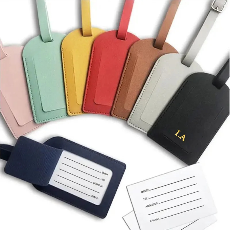 Personalized Initials Multicolor Aircraft Boarding Pass Tag Creative Suitcase Hangtag Checkin Leather PU Luggage Tag 250614