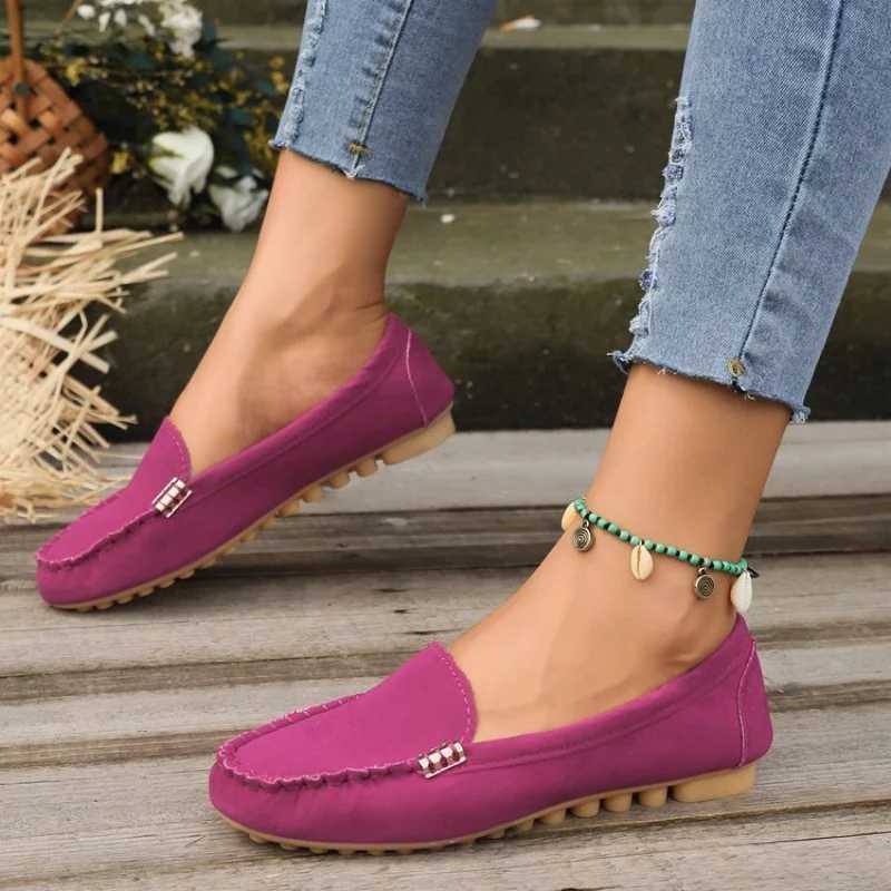 Spring/Autumn Classic Round Toe Flat N-Slip Casual Loafers FiTemperament Shallow Mouth Comfortable Womens Walking Shoes XJ250614