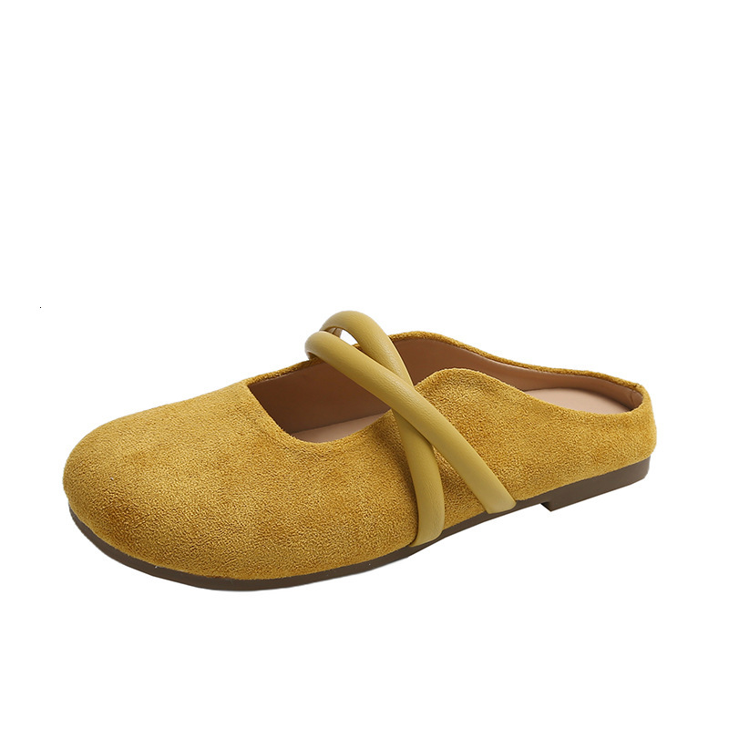 Ddmyoutdoor Soft Sole Closed Toe Women Outdoor Wear New Spring Flat Lazy Maternity Slip On Half Slippers For Summer Outdoor Shoes