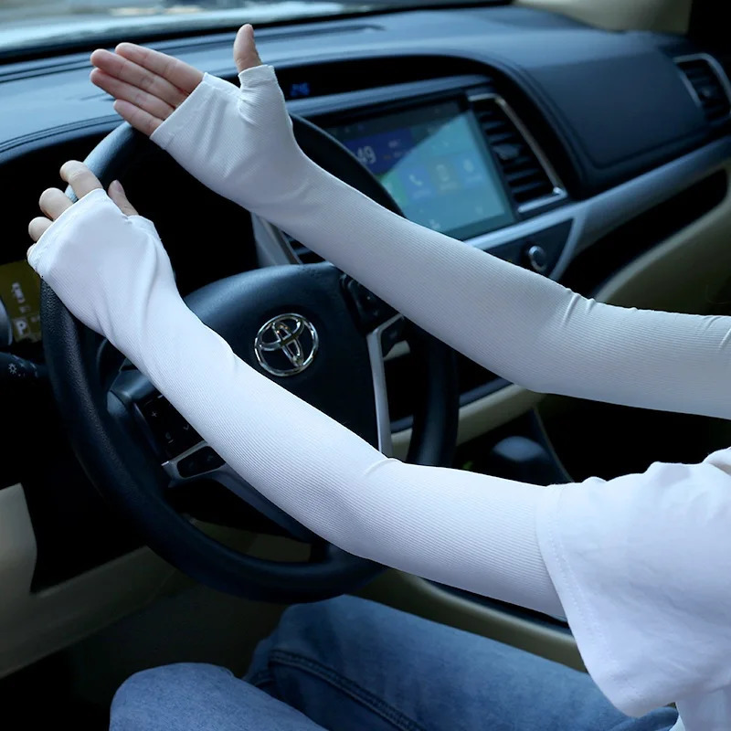 Summer ice silk sunscreen sleeves unisex breathable driving and riding sports arm guard Thin and breathable cool 250610