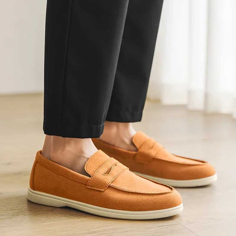 Summer Blue Mens Loafers Comfortable Suede Leather Casual Shoes Men Lightweight Slip Shoes Man Zapatos De Hombre XJ250614