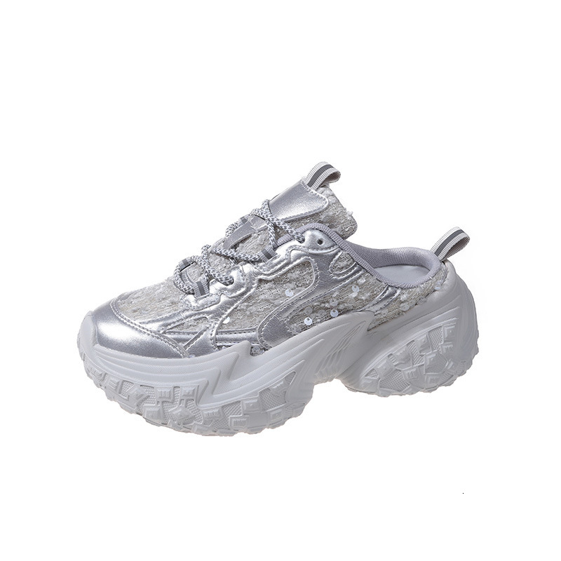 Ddmyoutdoor Ddmyoutdoor Tire Sole Dad For Women Backless Closed Toe Half Slippers New Thick Soled Sports Casual Shoes Trend Outdoor Outdoor Shoes