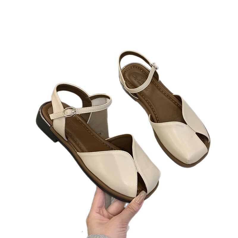 Ddmysports New French Flat Toe For Women Summer Outdoor Korean Style Dress Beach Roman Sandals Outdoor Shoes