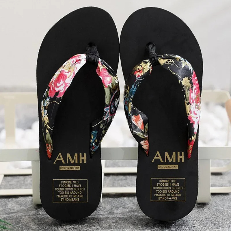 Summer flip flops for women bohemian silk and satin straps casual lame and beach slippers women 250614