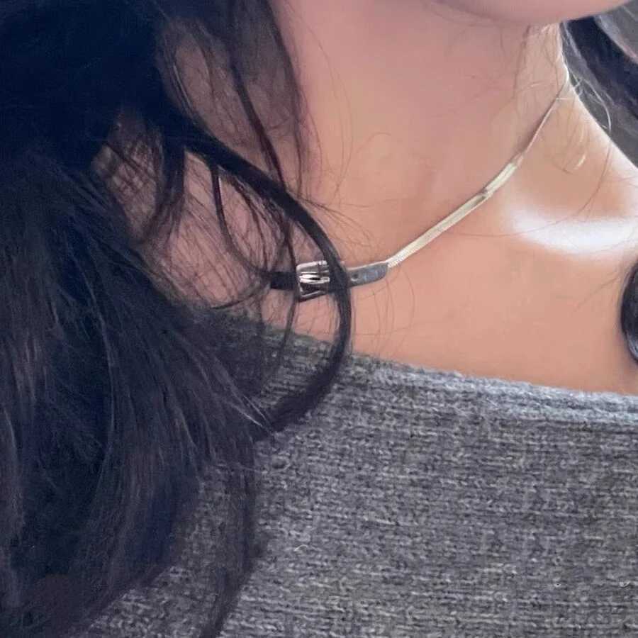 Belt Buckle Choker Snake Chain Necklaces For Sexy Women Minimalist Titanium Steel Hip Hop Necklace Punk Cool 2023 Trend Jewelry Z250614